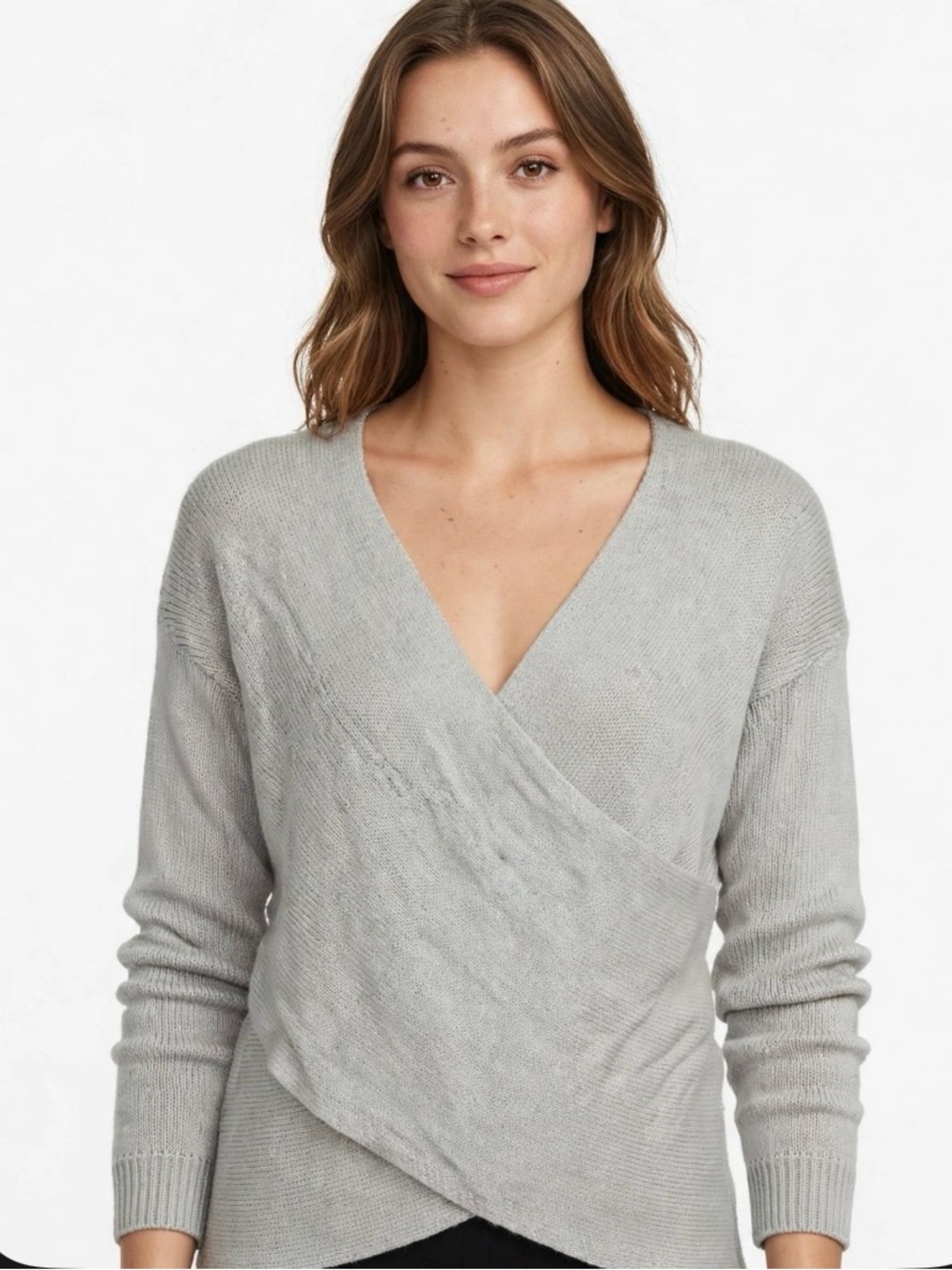 Maison Mascalier Grey Wrap-Front Sweater - NWT Size XL